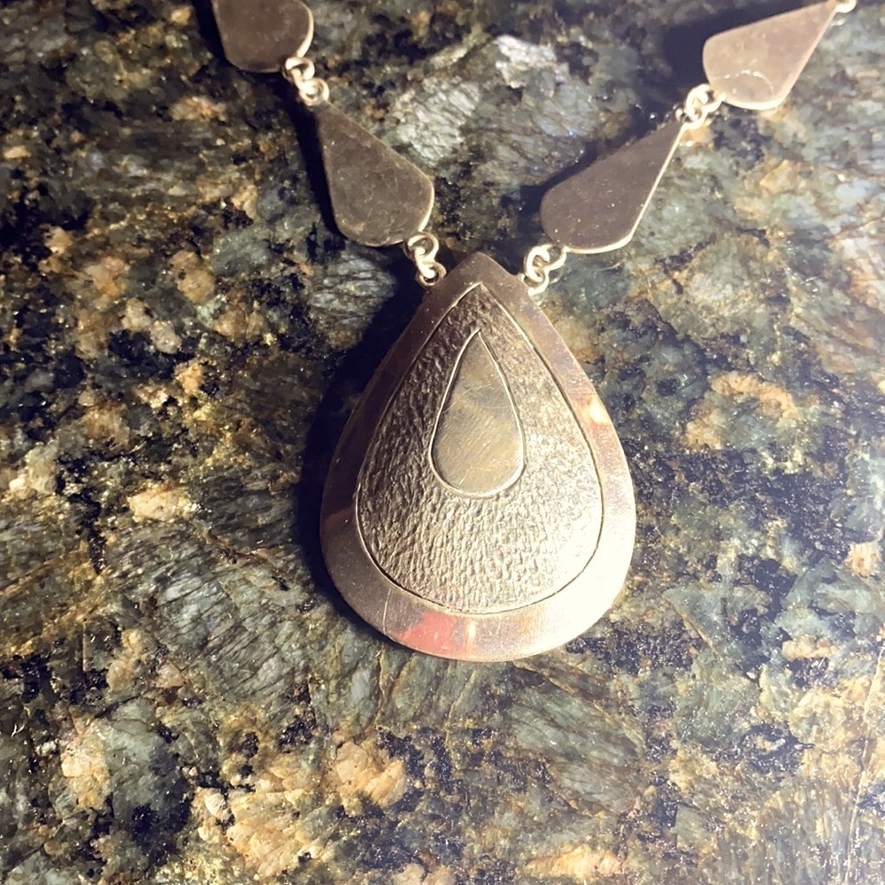 Sterling Silver Large Solid Sculpted Statement Ne… - image 5